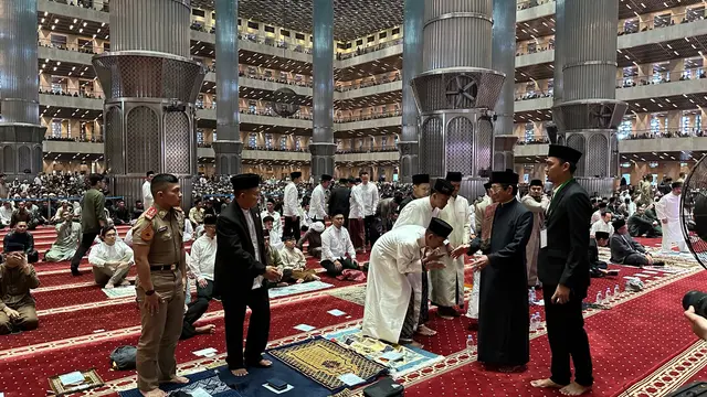 Melihat Suasana Salat Idul Fitri di Masjid Istiqlal, Jajaran Pejabat Mulai Berdatangan